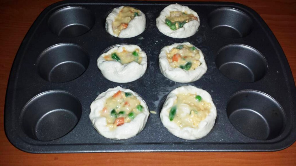 Mini Chicken Pot Pies before baking.