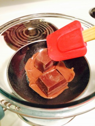 Melting the Chocolate in a double boiler.